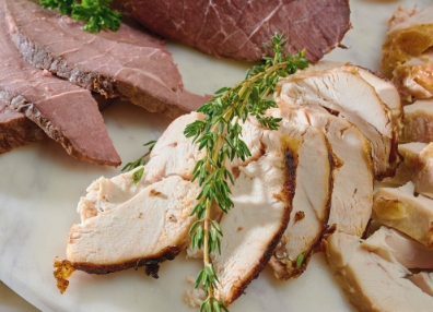 Plate of meat and herbs